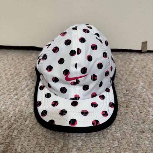 Nike Infant Polka Dot Hat - White, Black, and Pink Dri-Fit Featherlight - Picture 1 of 8